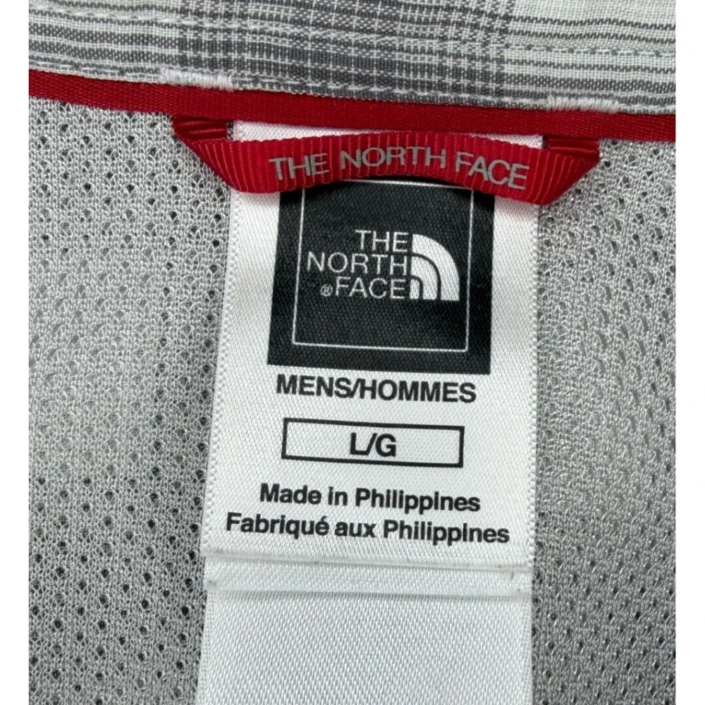 The North Face Shirt Mens Large Grey Plaid Short Sleeve Excellent Hiking Utility
